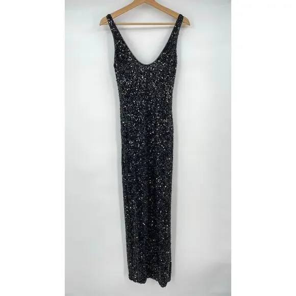 green tight maxi dress Tropic Muse Beaded Cowl Maxi Dress